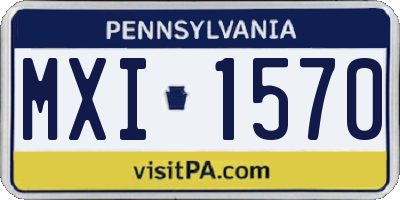PA license plate MXI1570