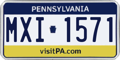 PA license plate MXI1571