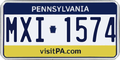 PA license plate MXI1574