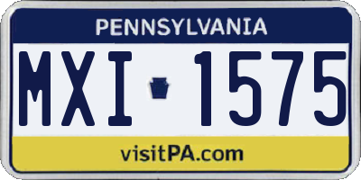 PA license plate MXI1575