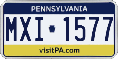 PA license plate MXI1577