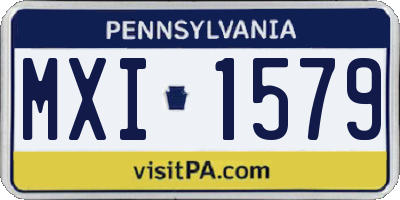 PA license plate MXI1579