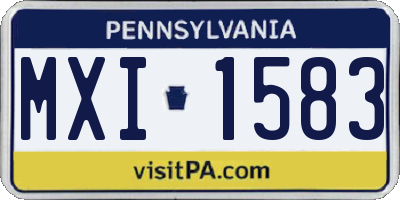 PA license plate MXI1583