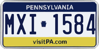 PA license plate MXI1584