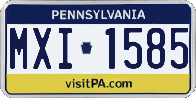 PA license plate MXI1585
