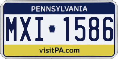 PA license plate MXI1586