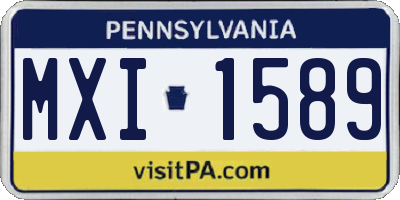 PA license plate MXI1589