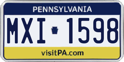 PA license plate MXI1598