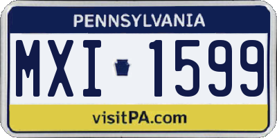 PA license plate MXI1599