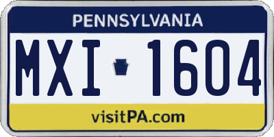 PA license plate MXI1604