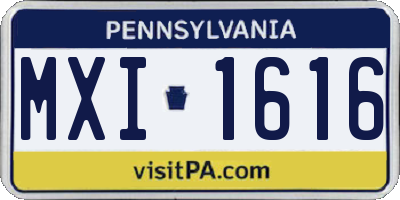 PA license plate MXI1616