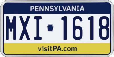 PA license plate MXI1618