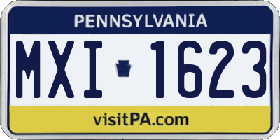 PA license plate MXI1623