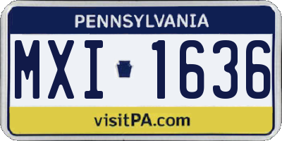 PA license plate MXI1636