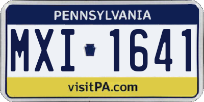 PA license plate MXI1641