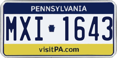 PA license plate MXI1643