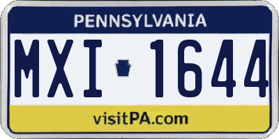 PA license plate MXI1644