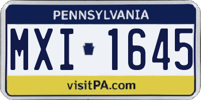 PA license plate MXI1645