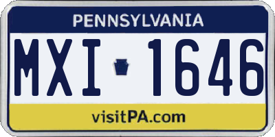 PA license plate MXI1646
