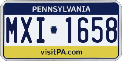 PA license plate MXI1658