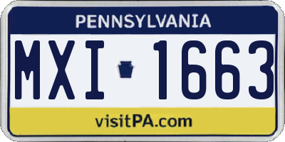 PA license plate MXI1663