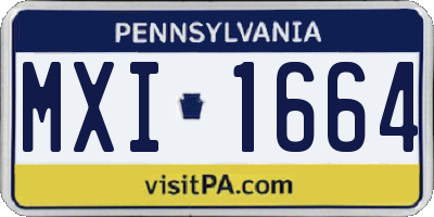 PA license plate MXI1664