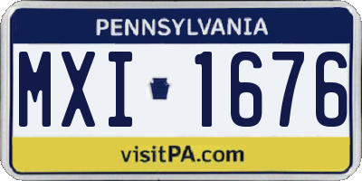 PA license plate MXI1676