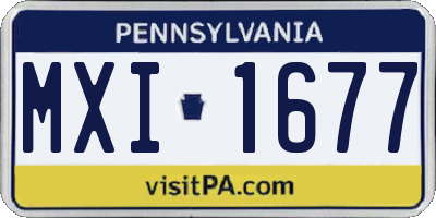 PA license plate MXI1677