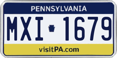 PA license plate MXI1679