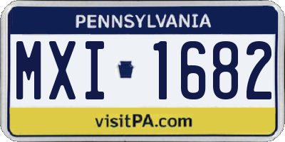PA license plate MXI1682