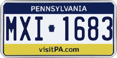 PA license plate MXI1683