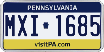 PA license plate MXI1685