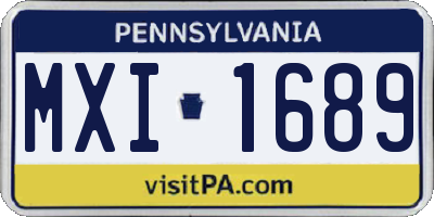 PA license plate MXI1689