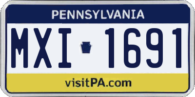 PA license plate MXI1691