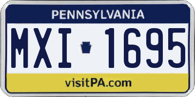 PA license plate MXI1695