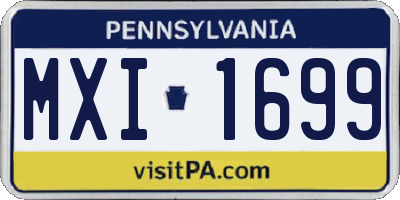 PA license plate MXI1699