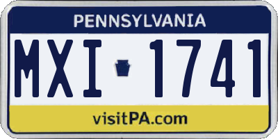 PA license plate MXI1741
