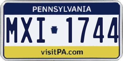 PA license plate MXI1744