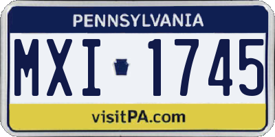 PA license plate MXI1745