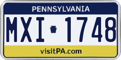 PA license plate MXI1748