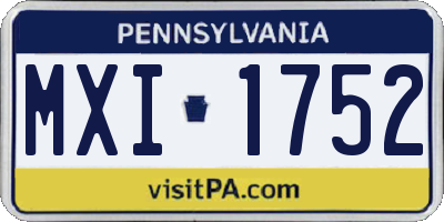 PA license plate MXI1752