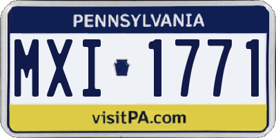 PA license plate MXI1771