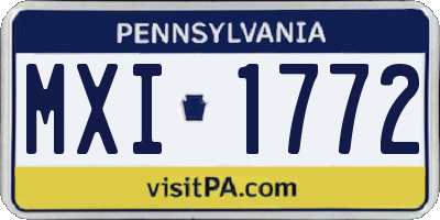 PA license plate MXI1772