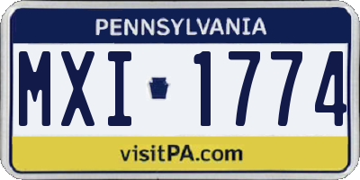 PA license plate MXI1774