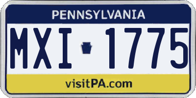 PA license plate MXI1775
