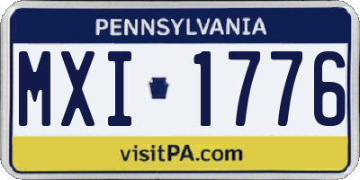 PA license plate MXI1776