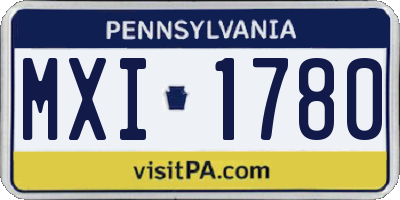 PA license plate MXI1780