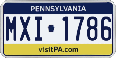 PA license plate MXI1786
