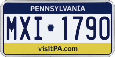 PA license plate MXI1790