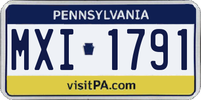 PA license plate MXI1791